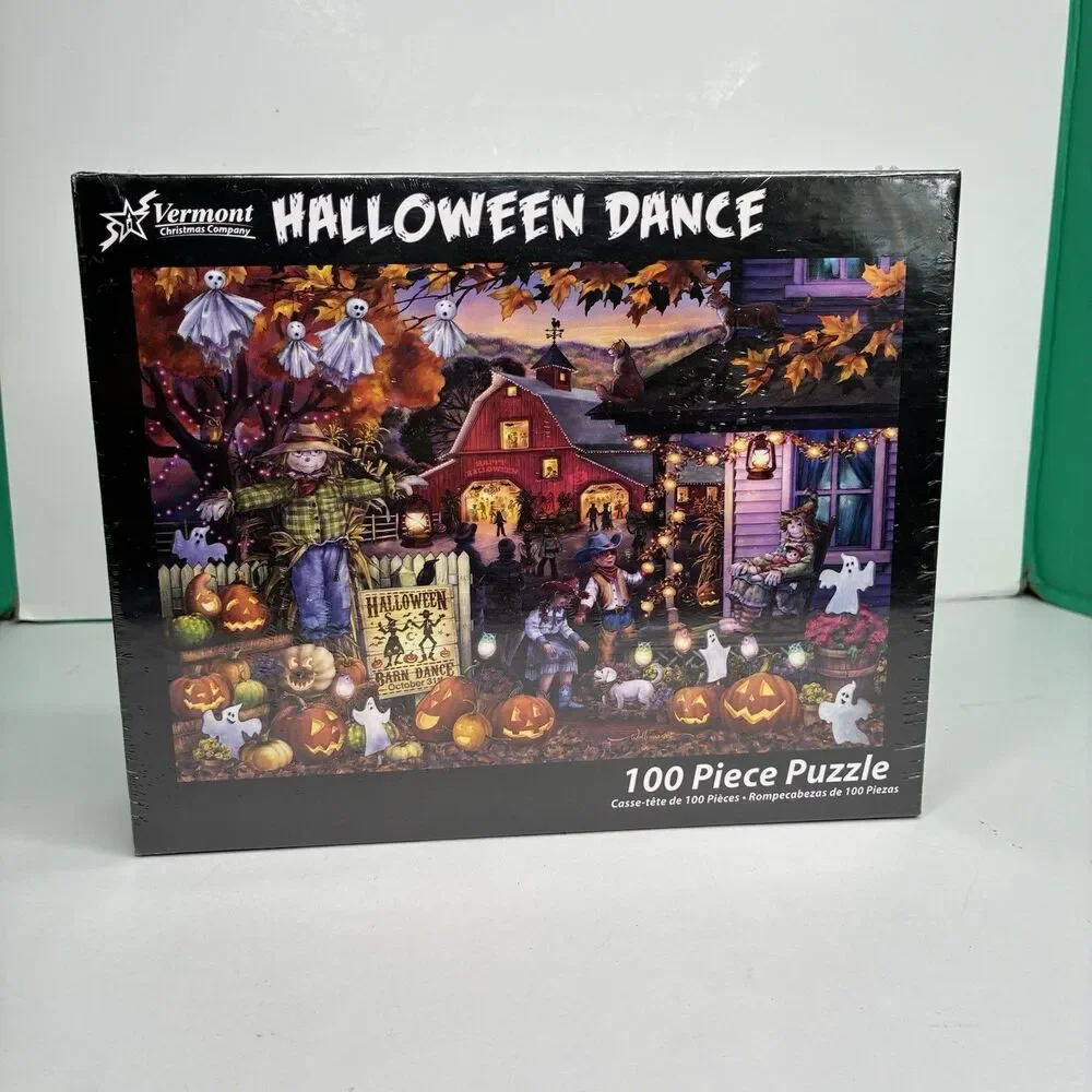 Halloween Barn Dance by Vermont Christmas Company 100 Piece Jigsaw Puzzle New
